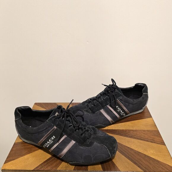 Coach Shoes - Coach Canvas Signature Logo Lace up Low Top Black Sneakers Shoes US 10B Womens